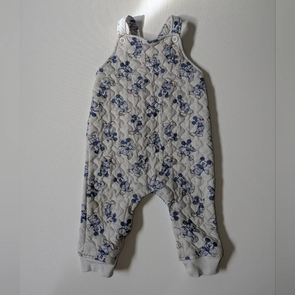 Disney Baby Blue and White Overalls 24 Months